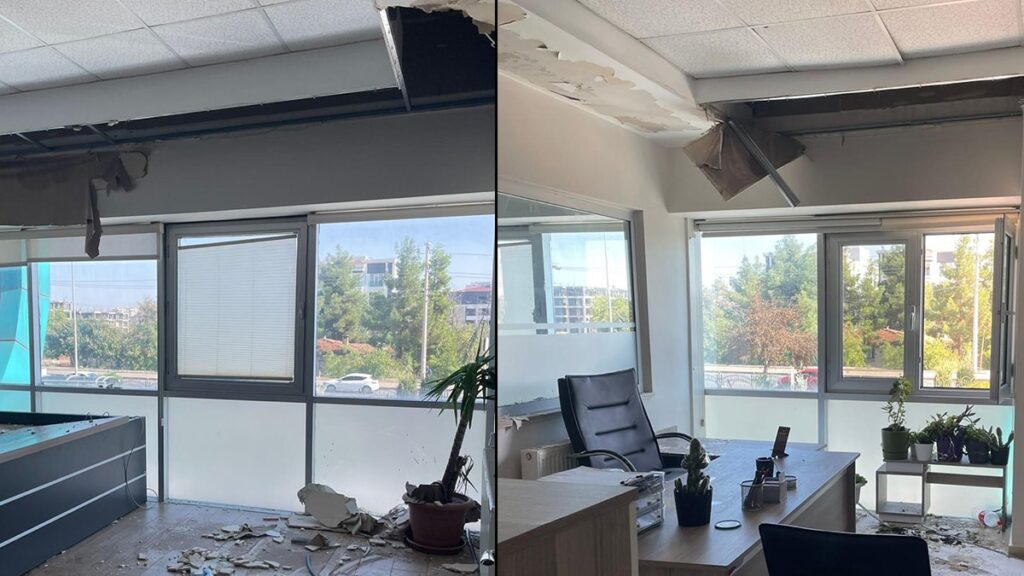 Kayyumun çatısı kışı görmeden çöktü