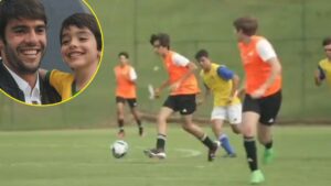 Her hareketi babasının aynısı! Efsane futbolcunun oğlu da efsane çıktı