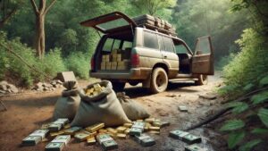 Ormanda terk edilmiş SUV’da kilolarca altın ve milyonlarca nakit bulundu