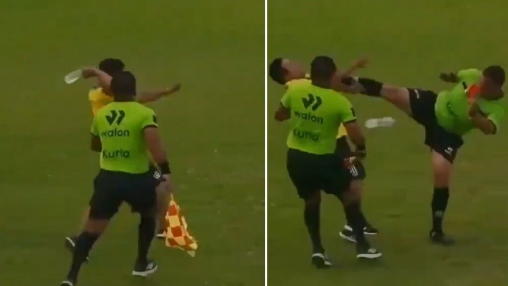 Antrenörden şişe; hakemden uçan tekme: Polis girdi, maç tatil edildi