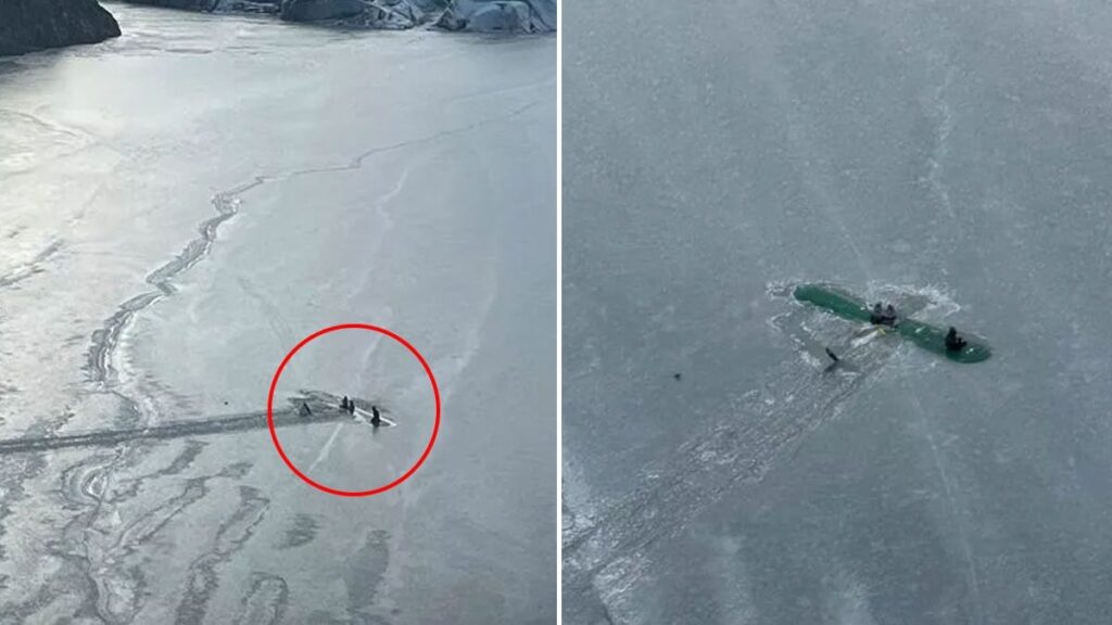 Buzlu göle düşen uçaktan dahiyane taktikle kurtuldular