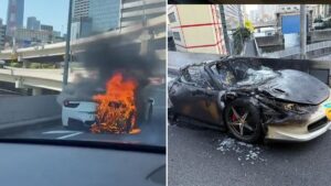 11 milyona alıp bayiden çıktı: Süper araba dakikalar içinde alev topuna döndü