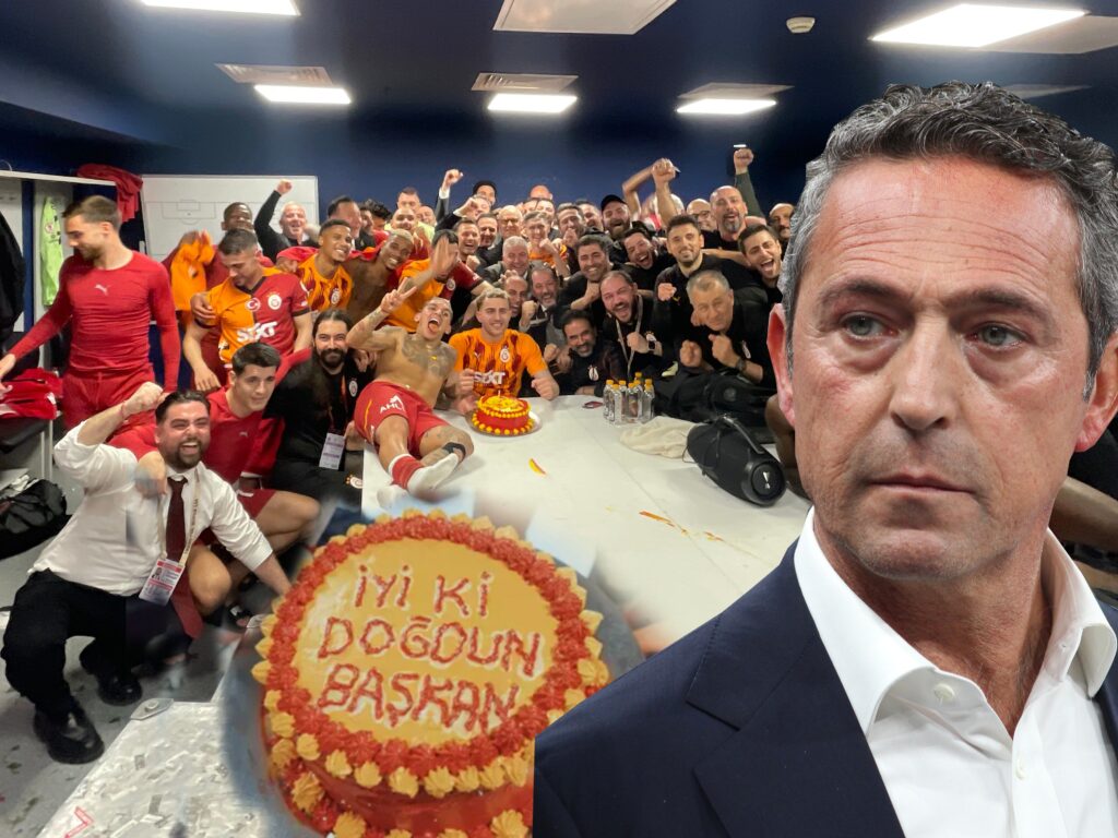 Soyunma odasına pasta bıraktılar! Ali Koç’a olay gönderme