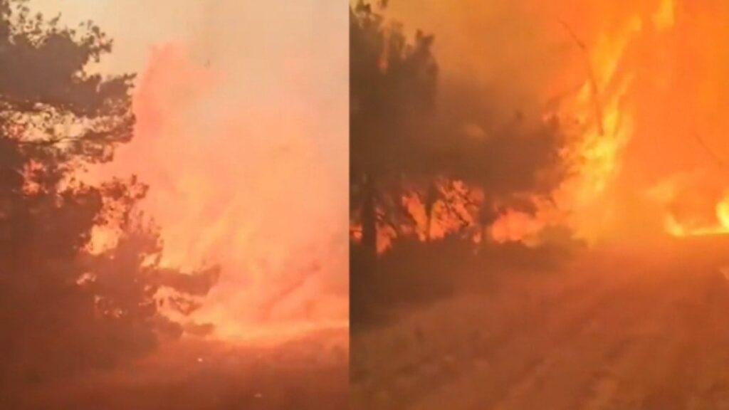 İzmir Buca’da yangının ortasında kaldılar! Ekiplerin korku dolu anları kamerada
