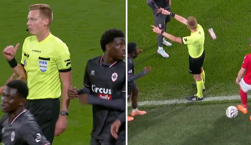 Hakeme bardak atıldı, maç tatil edildi