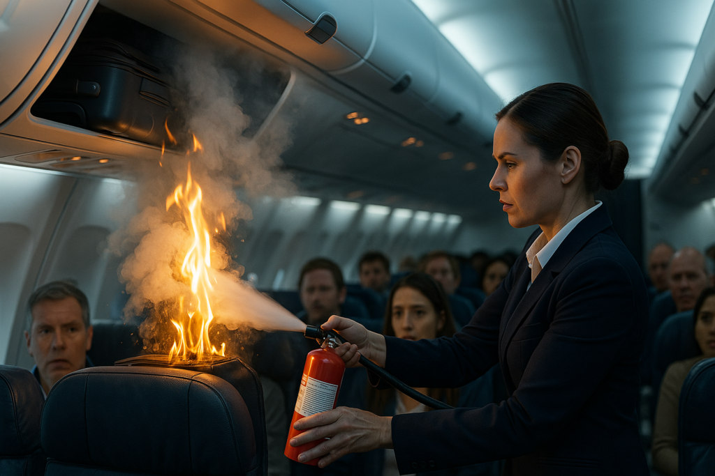 Kabin boy valize sakın koymayın: Uçuş sırasında saniyeler içinde alev adlı