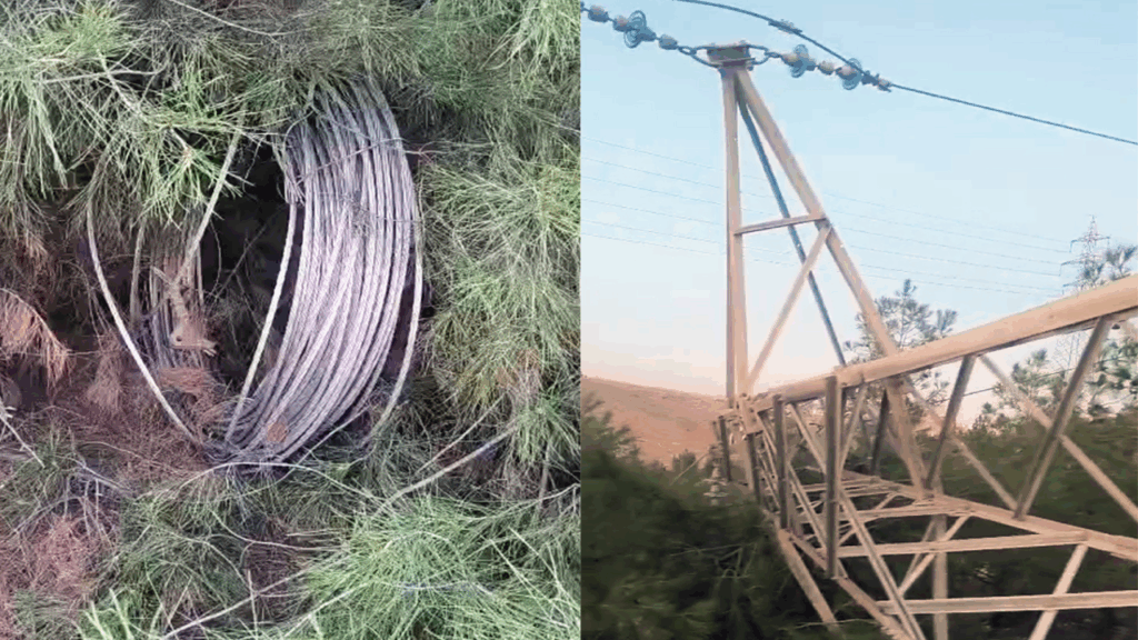 Hırsızlar telleri direkleri ile çaldı: Bütün ilçe elektriksiz kaldı